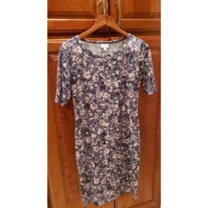 LuLaRoe Blue/Floral Multi Julia Dress Size M